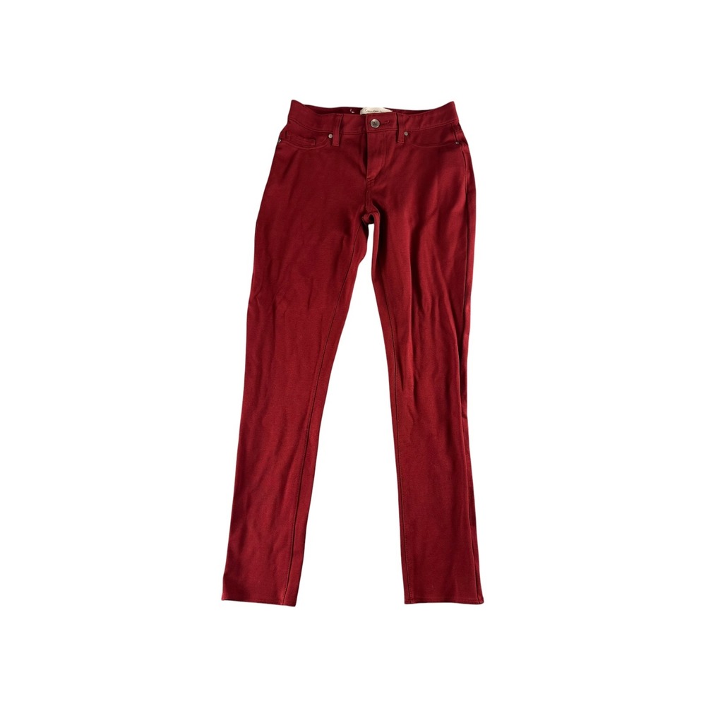 Calvin Klein Jeans Womens Size 4 Burgundy Red Skinny Stretch Pants Leggings